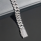 New Style Hip Hop Iced Out 13mm High Quality 925 Sterling Silver Cuban Link Bracelet