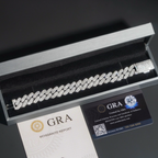 Solid Silver Heavy Miami 16mm Hip Hop Moissanite Cuban Link Bracelet