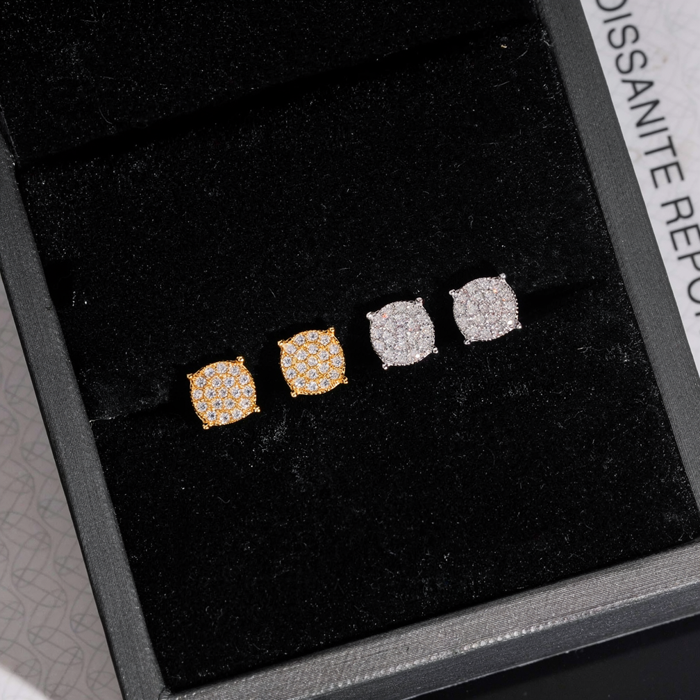 ZUANFA JEWELRY Moissanite Screw Back Stud Earrings