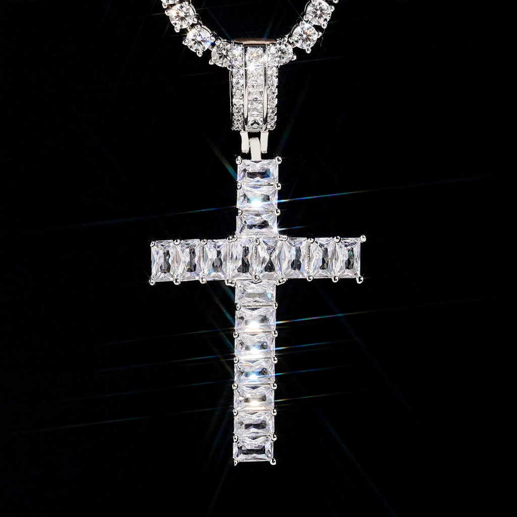Luxury Hip Hop Diamond Cross Pendant