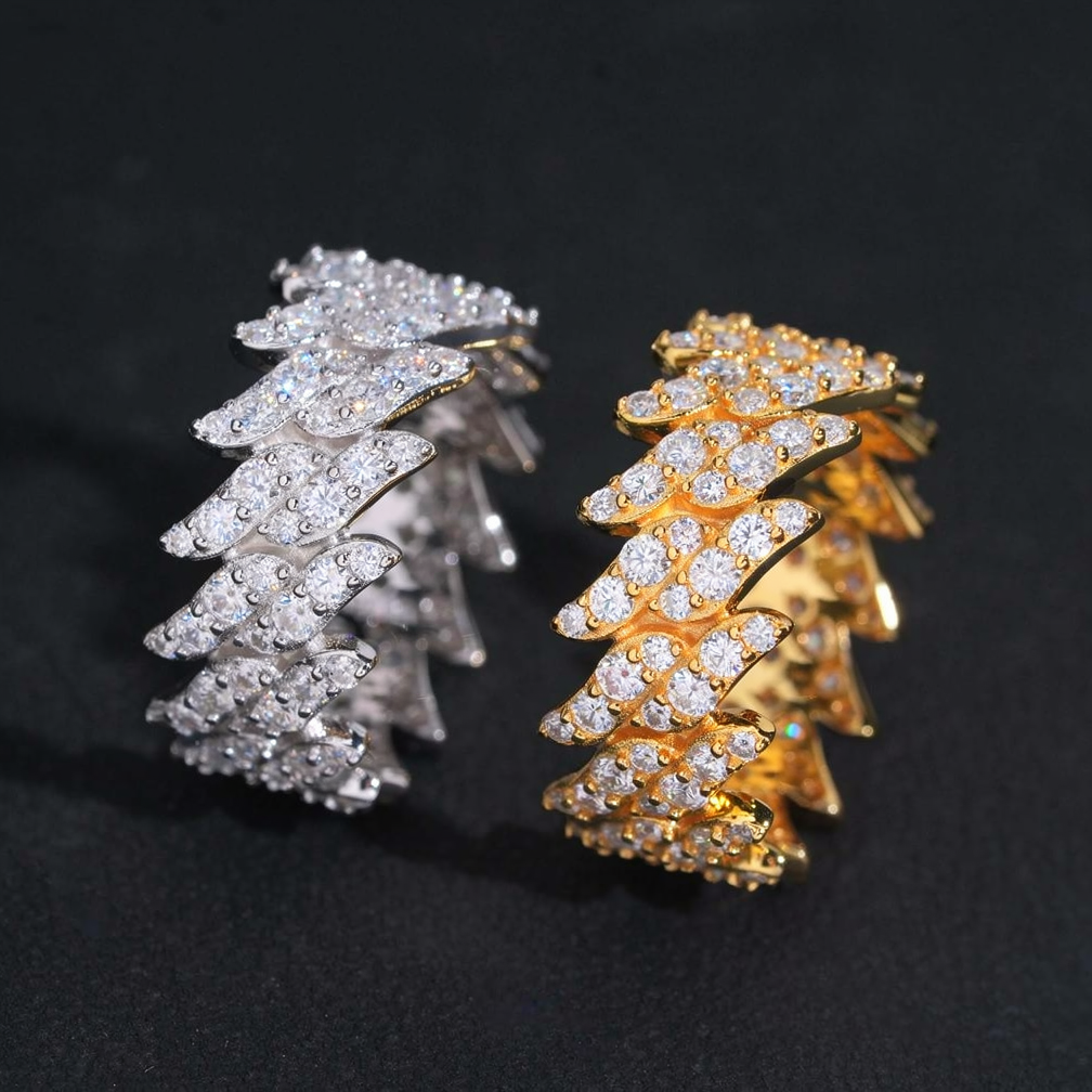 Fashion Iced Out Thorn Moissanite Ring