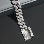 15mm width brass zircon miami cuban bracelet cuban chain