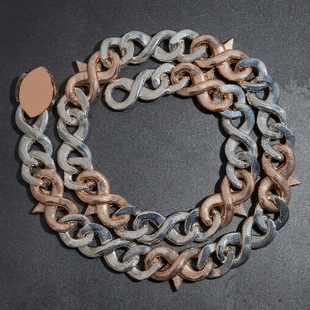 15mm Two Tone Diamond 18k Gold Plated Star Cuban Link Chain