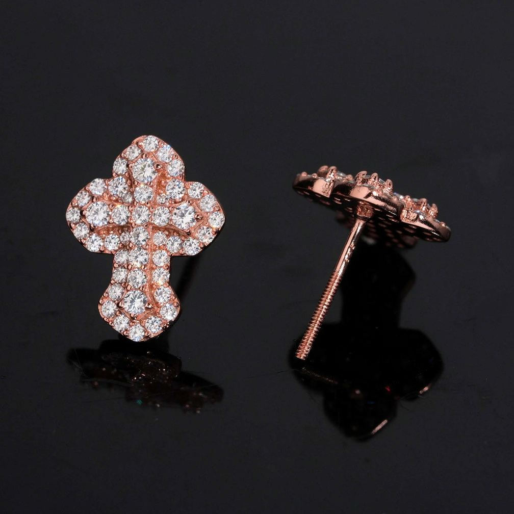 Zuanfa Religious Moissanite Cross Earrings