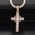 Cross Moissanite Diamond 18k Gold Plated Pendant