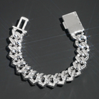 18MM Two Rows Moissantie Cuban Link Bracelet