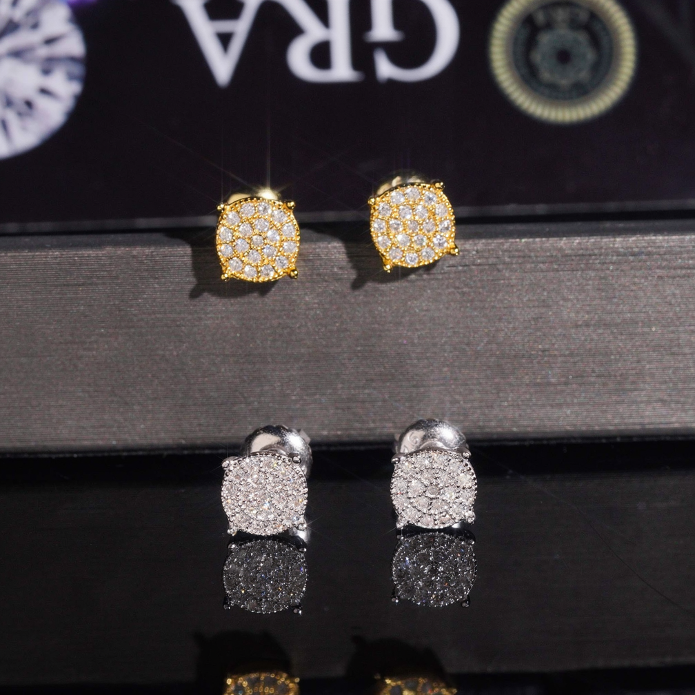 ZUANFA JEWELRY Moissanite Screw Back Stud Earrings