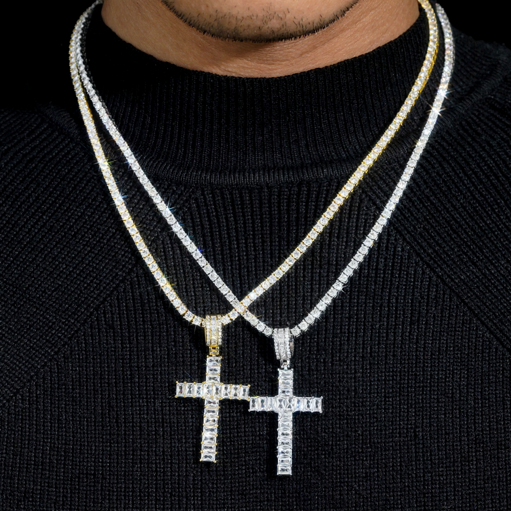 Luxury Hip Hop Diamond Cross Pendant
