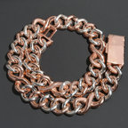 Heavy 20mm Hip Hop Two Tone Moissanite Cuban Link Chain