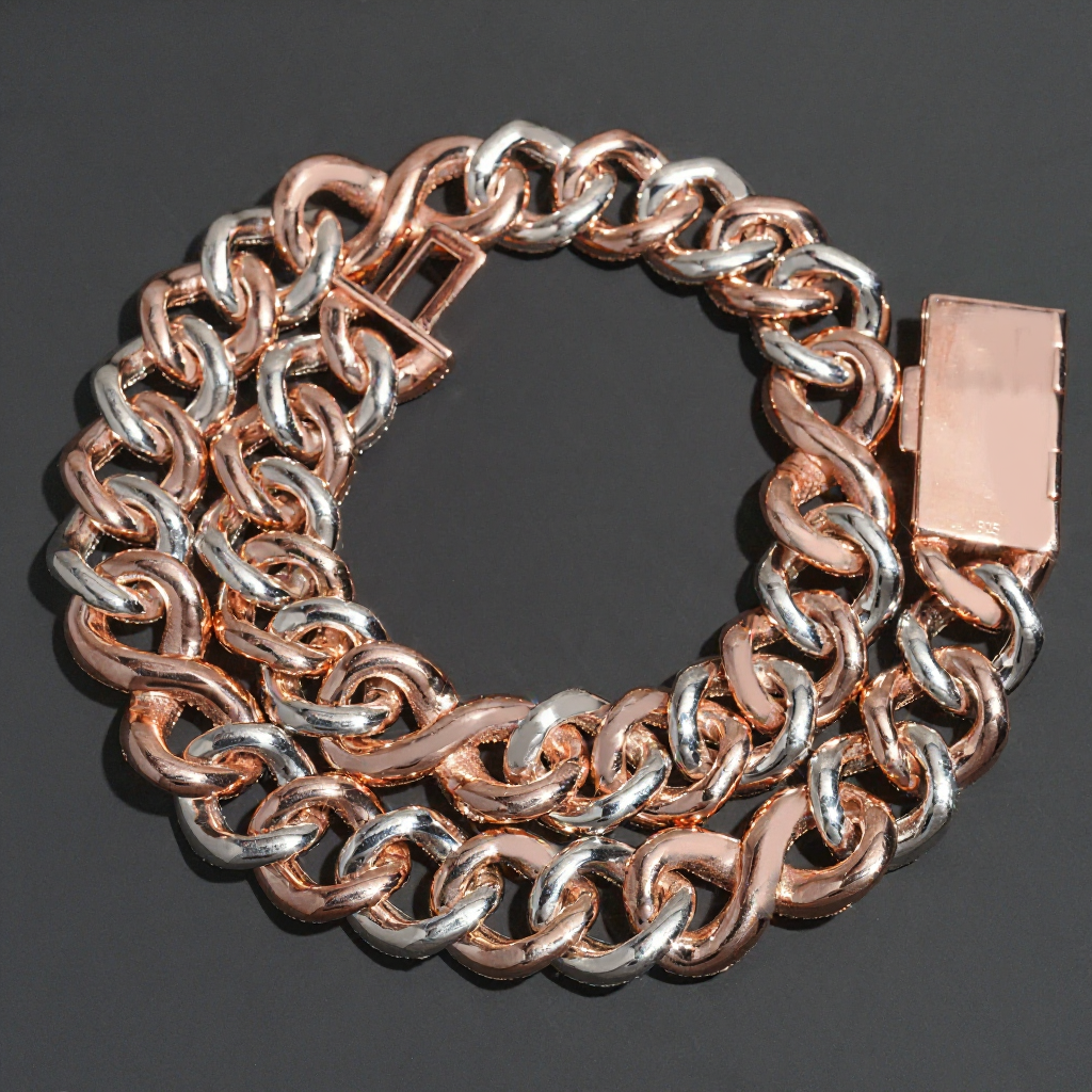 Heavy 20mm Hip Hop Two Tone Moissanite Cuban Link Chain