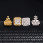 Iced Out Square Moissanite Earrings