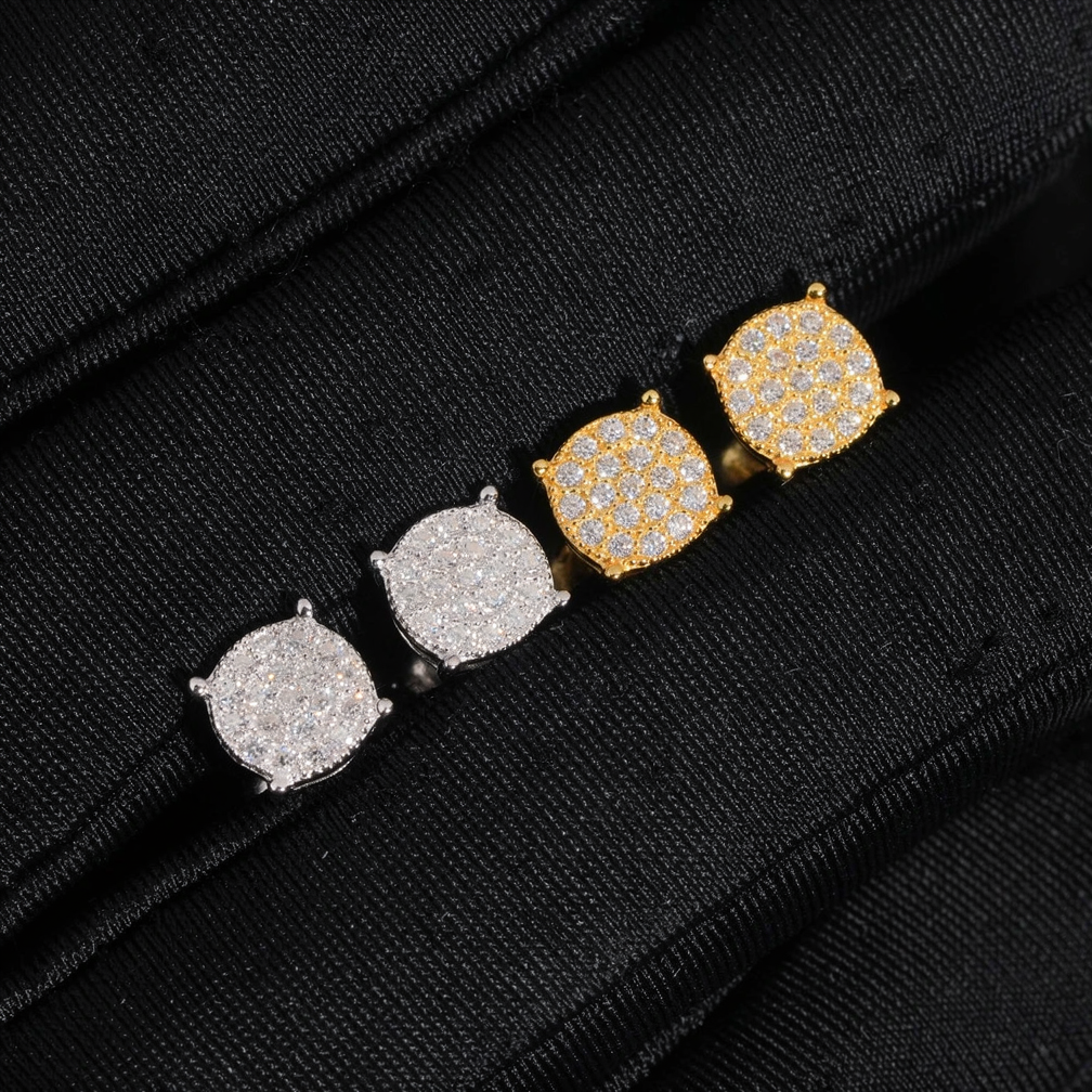 Hip Hop Iced Out Moissanite Stud Earrings
