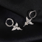 Angel Moissanite Hoop Dangle Earrings
