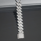 15MM Thorns Baguette Moissanite Cuban Link Bracelet