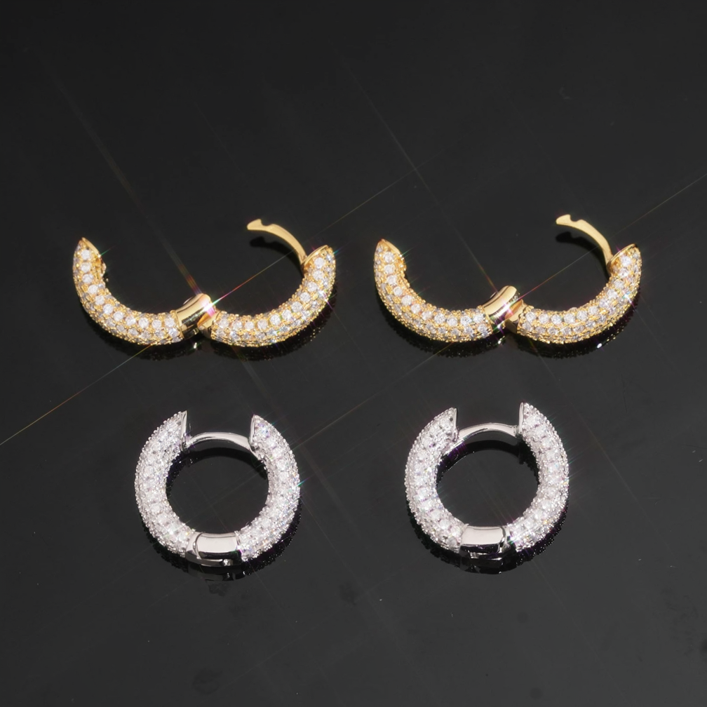 Hip Hop Moissanite Hoop Earrings