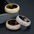 Hot Selling 925 Silver Pass Diamond Tester 5 Rows Moissanite Eternity Ring