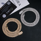 8mm Two Rows Moissanite Cuban Link Chain