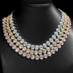 Luxury Oval Diamond 18k Gold Plated Cuban Link Chain
