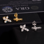 Hip Hop Style Moissanite Cross Earrings