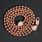 Moissanite Lock 3mm Bead Chain Necklace