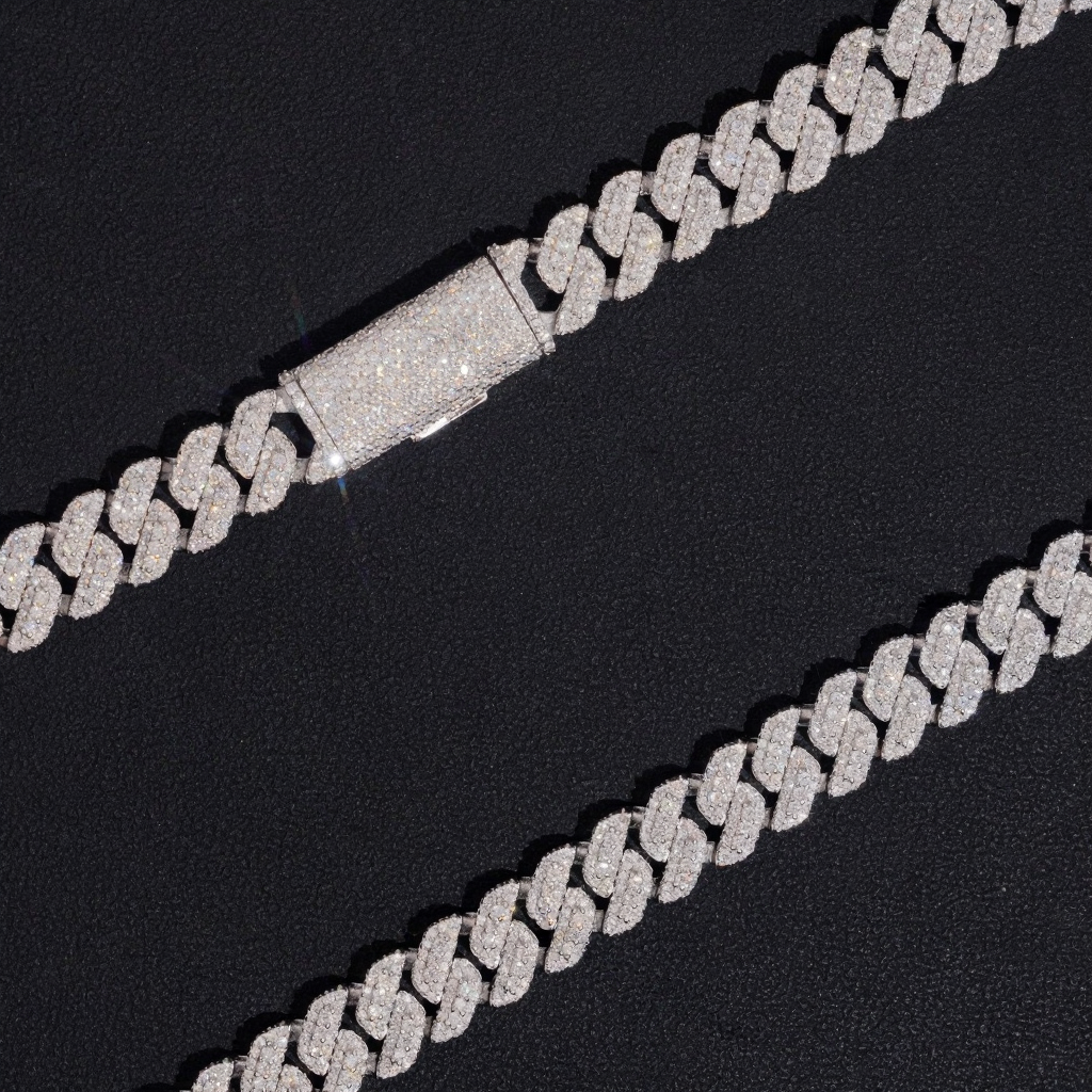 10MM 3 Rows Moissanite Cuban Link Bracelet